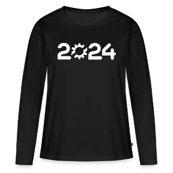2024 - T-shirt manches longues Premium bio Femme - noir - Devant - Julia (174cm)