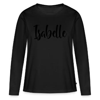 Nom - Isabelle - T-shirt manches longues Premium bio Femme - noir - Devant - Julia (174cm)