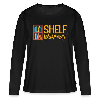 Shelf whisperer Librarian - Frauen Premium Bio Langarmshirt - Schwarz - Vorne - Julia (174cm)
