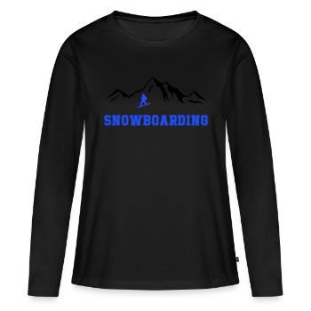 Snowboarding - Frauen Premium Bio Langarmshirt - Schwarz - Vorne - Julia (174cm)