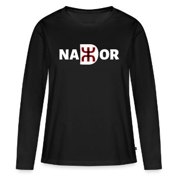 Ville de Nador le Rif - T-shirt manches longues Premium bio Femme - noir - Devant - Julia (174cm)