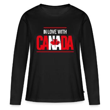 Canada - T-shirt manches longues Premium bio Femme - noir - Devant - Julia (174cm)