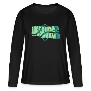 Augsburg Allemagne Ville 3D Font Skyline - T-shirt manches longues Premium bio Femme - noir - Devant - Julia (174cm)