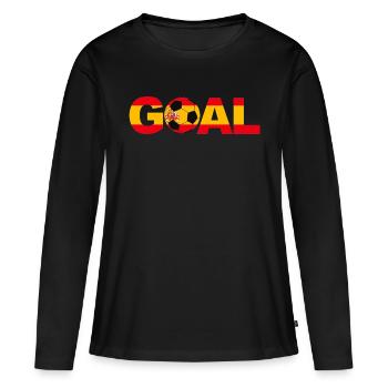 Fußball Spanien Tor - Frauen Premium Bio Langarmshirt - Schwarz - Vorne - Julia (174cm)