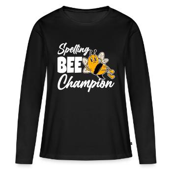 Orthographe Bee Champ 2 - T-shirt manches longues Premium bio Femme - noir - Devant - Julia (174cm)