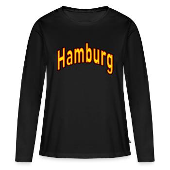 Hambourg - T-shirt manches longues Premium bio Femme - noir - Devant - Julia (174cm)