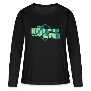 Cologne Allemagne Ville 3D Police Skyline - T-shirt manches longues Premium bio Femme - noir - Devant - Julia (174cm)