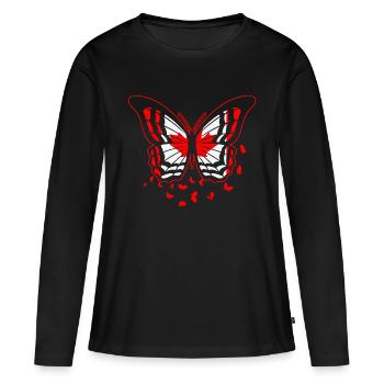Drapeau du Canada - T-shirt manches longues Premium bio Femme - noir - Devant - Julia (174cm)