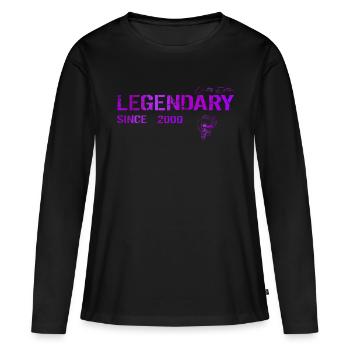 Légendaire depuis 2000 Cadeau - T-shirt manches longues Premium bio Femme - noir - Devant - Julia (174cm)