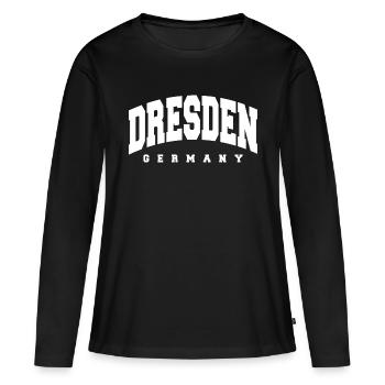 Dresde - T-shirt manches longues Premium bio Femme - noir - Devant - Julia (174cm)