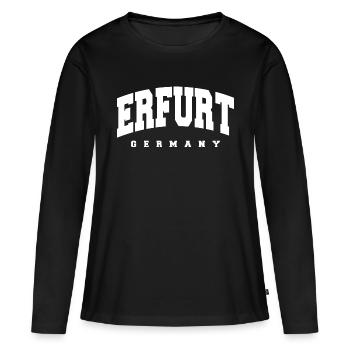 Erfurt - T-shirt manches longues Premium bio Femme - noir - Devant - Julia (174cm)
