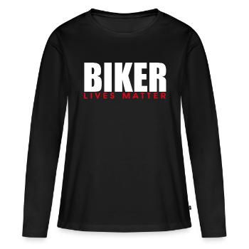 LA VIE DES MOTARDS COMPTE - T-shirt manches longues Premium bio Femme - noir - Devant - Julia (174cm)