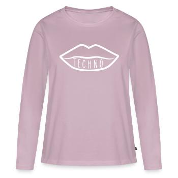 Techno-Rave - Frauen Premium Bio Langarmshirt - Altrosa - Vorne - Julia (174cm)