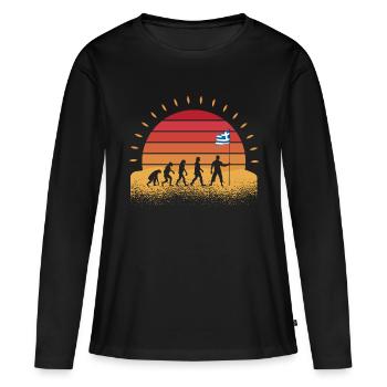 Grecs, Grecs, Grèce - T-shirt manches longues Premium bio Femme - noir - Devant - Julia (174cm)