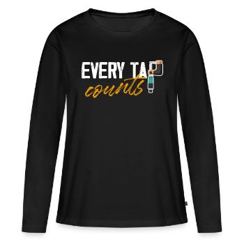 Chaque clic compte à commande numérique par ordinateur - T-shirt manches longues Premium bio Femme - noir - Devant - Julia (174cm)