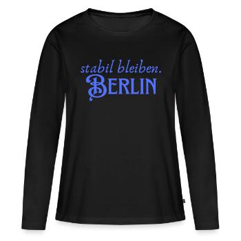 Rester stable à Berlin - T-shirt manches longues Premium bio Femme - noir - Devant - Julia (174cm)