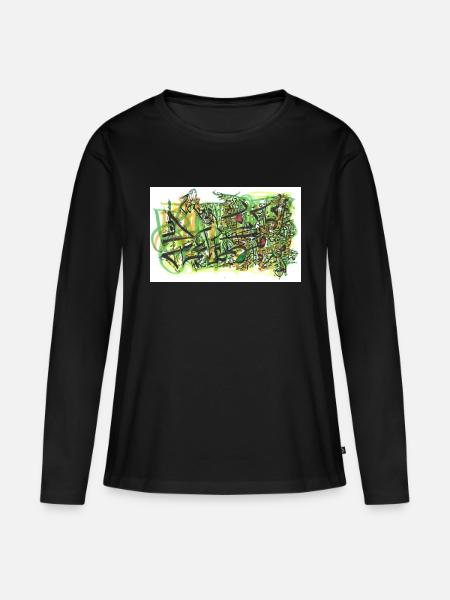 240703 01 - Frauen Premium Bio Langarmshirt - Schwarz