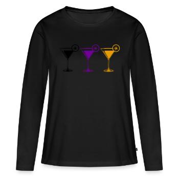 Cocktails - T-shirt manches longues Premium bio Femme - noir - Devant - Julia (174cm)