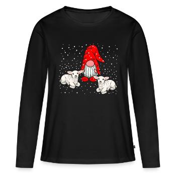 Weihnachten Zwerge Wichtel Märchen Nikolaus Xmas - Frauen Premium Bio Langarmshirt - Schwarz - Vorne - Julia (174cm)