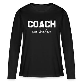Coach Who - Women's Premium Organic Long Sleeve Shirt - black - Front - Julia (174cm)