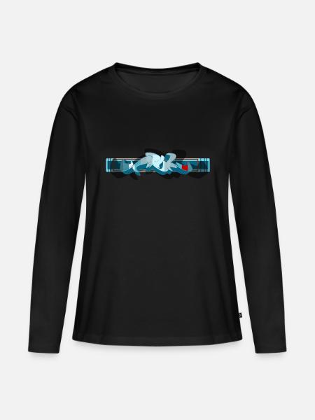Graffiti - Frauen Premium Bio Langarmshirt - Schwarz