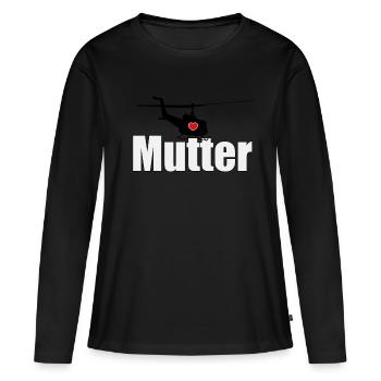 Helikopter Mutter - das Geschenk zum Muttertag - Frauen Premium Bio Langarmshirt - Schwarz - Vorne - Julia (174cm)