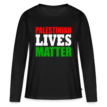 palestinian lives matter - T-shirt manches longues Premium bio Femme - noir - Devant - Julia (174cm)