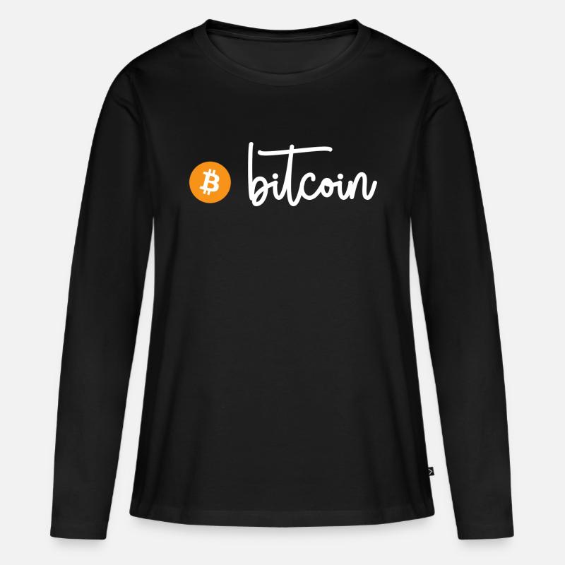 Bitcoin (Bitcoin) - Frauen Premium Bio Langarmshirt - Schwarz
