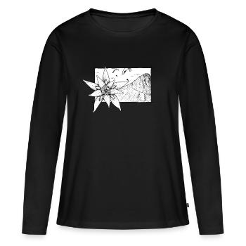 Gentiane Flyer Parapente - T-shirt manches longues Premium bio Femme - noir - Devant - Julia (174cm)
