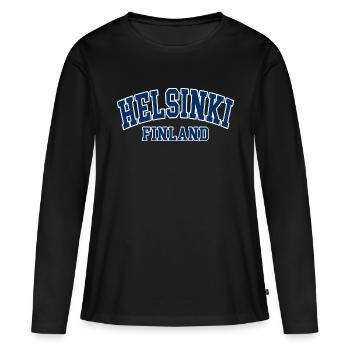 helsinki finlande - T-shirt manches longues Premium bio Femme - noir - Devant - Julia (174cm)