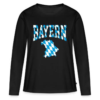 Bavière - T-shirt manches longues Premium bio Femme - noir - Devant - Julia (174cm)
