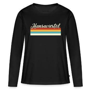 Hansaviertel - Mitte - Berlin Rétro Vintage Poutres - T-shirt manches longues Premium bio Femme - noir - Devant - Julia (174cm)