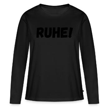Ruhe - Frauen Premium Bio Langarmshirt - Schwarz - Vorne - Julia (174cm)