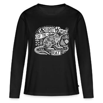 Ethno : Totem du Rat - T-shirt manches longues Premium bio Femme - noir - Devant - Julia (174cm)