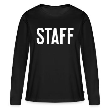 STAFF - T-shirt manches longues Premium bio Femme - noir - Devant - Julia (174cm)