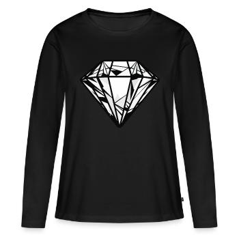 Bijou en diamant - T-shirt manches longues Premium bio Femme - noir - Devant - Julia (174cm)