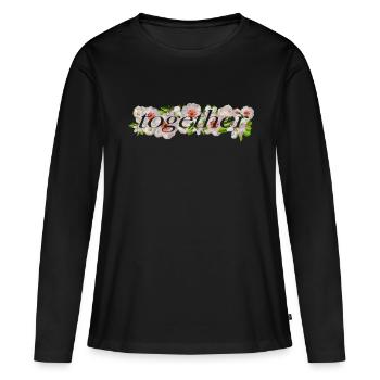 Ensemble tous ensemble toute l’amitié fête des mères - T-shirt manches longues Premium bio Femme - noir - Devant - Julia (174cm)