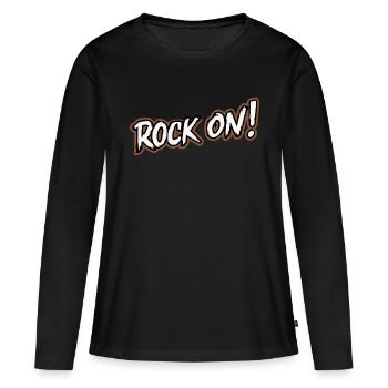 PASSEZ AU NIVEAU SUPÉRIEUR - T-shirt manches longues Premium bio Femme - noir - Devant - Julia (174cm)