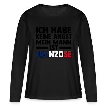 Français Français France - T-shirt manches longues Premium bio Femme - noir - Devant - Julia (174cm)