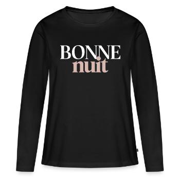 Bonne nuit - T-shirt manches longues Premium bio Femme - noir - Devant - Julia (174cm)