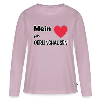 Mon cœur pour Oerlinghausen - T-shirt manches longues Premium bio Femme - rose poudré - Devant - Julia (174cm)