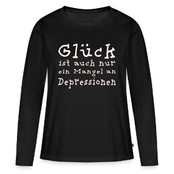 Glück und Depressionen - Frauen Premium Bio Langarmshirt - Schwarz - Vorne - Julia (174cm)
