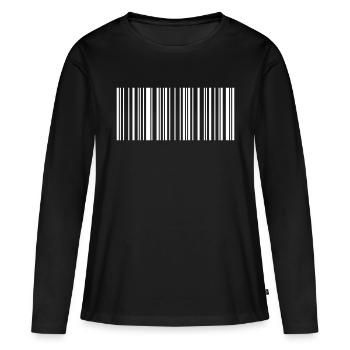 Frieden Barcode Friedenszeichen Strichcode Symbol - Frauen Premium Bio Langarmshirt - Schwarz - Vorne - Julia (174cm)