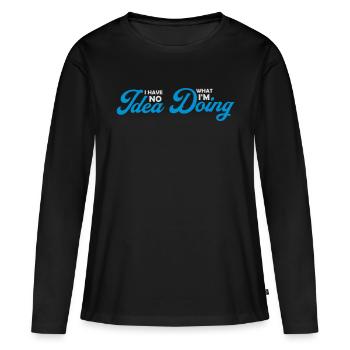Aucune idée - T-shirt manches longues Premium bio Femme - noir - Devant - Julia (174cm)