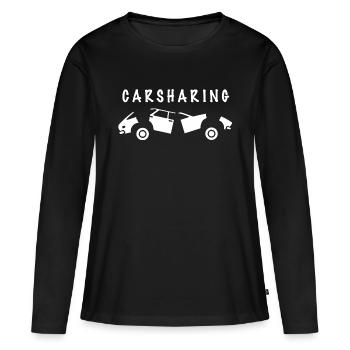 Car sharing - simply share the car - Women's Premium Organic Long Sleeve Shirt - black - Front - Julia (174cm)