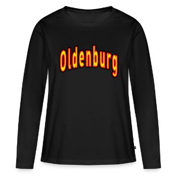 Oldenburg - T-shirt manches longues Premium bio Femme - noir - Devant - Julia (174cm)