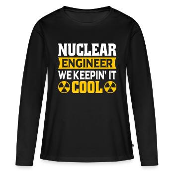 Ingénieur nucléaire Technologie nucléaire Énergie nucléaire - T-shirt manches longues Premium bio Femme - noir - Devant - Julia (174cm)