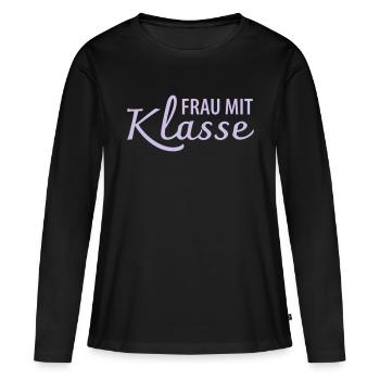 Frau Klasse Lehrerin - Frauen Premium Bio Langarmshirt - Schwarz - Vorne - Julia (174cm)