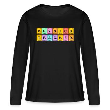 Physik Lehrer Chemische Elemente - Frauen Premium Bio Langarmshirt - Schwarz - Vorne - Julia (174cm)