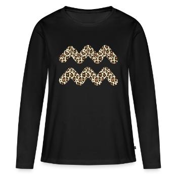 Sternzeichen Wassermann - Frauen Premium Bio Langarmshirt - Schwarz - Vorne - Julia (174cm)